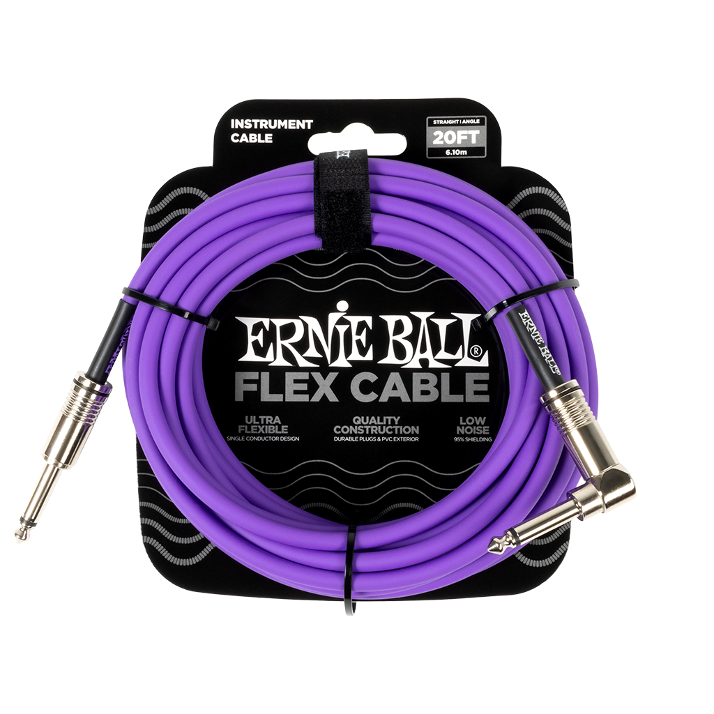Ernie Ball Flex Instrument Cable Straight/Angle 20ft/6m Purple