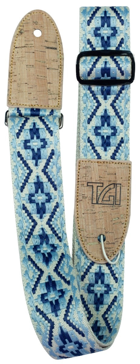 TGI Guitar Strap Woven Cotton Vegan - Royal blue