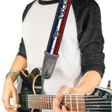 Buckle-Down Guitar Strap Mustang Text - Tri-Bar Stripe