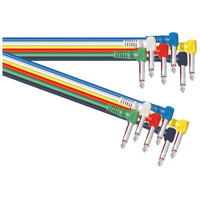 Electrovision Standard Assorted Coloured Right Angled Patch Cables 1ft - Music Vault