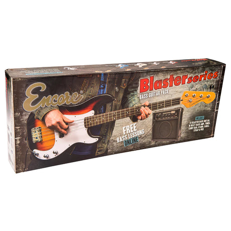 Encore E4 Blaster Bass Guitar Starter Pack Candy Apple Blue - Music Vault