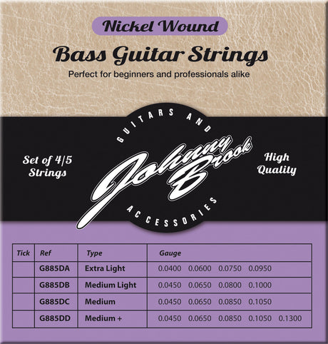 Johnny Brook G885DD Nickel Wound Strings for 5 String Bass Medium - Music Vault