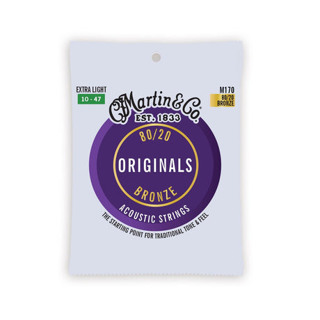 Martin Originals 80/20 Bronze Acoustic Guitar Strings Extra Light - Music Vault