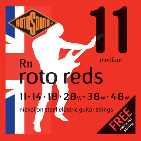 Rotosound Roto Reds Electric Guitar Strings R11 (11-48) - Music Vault