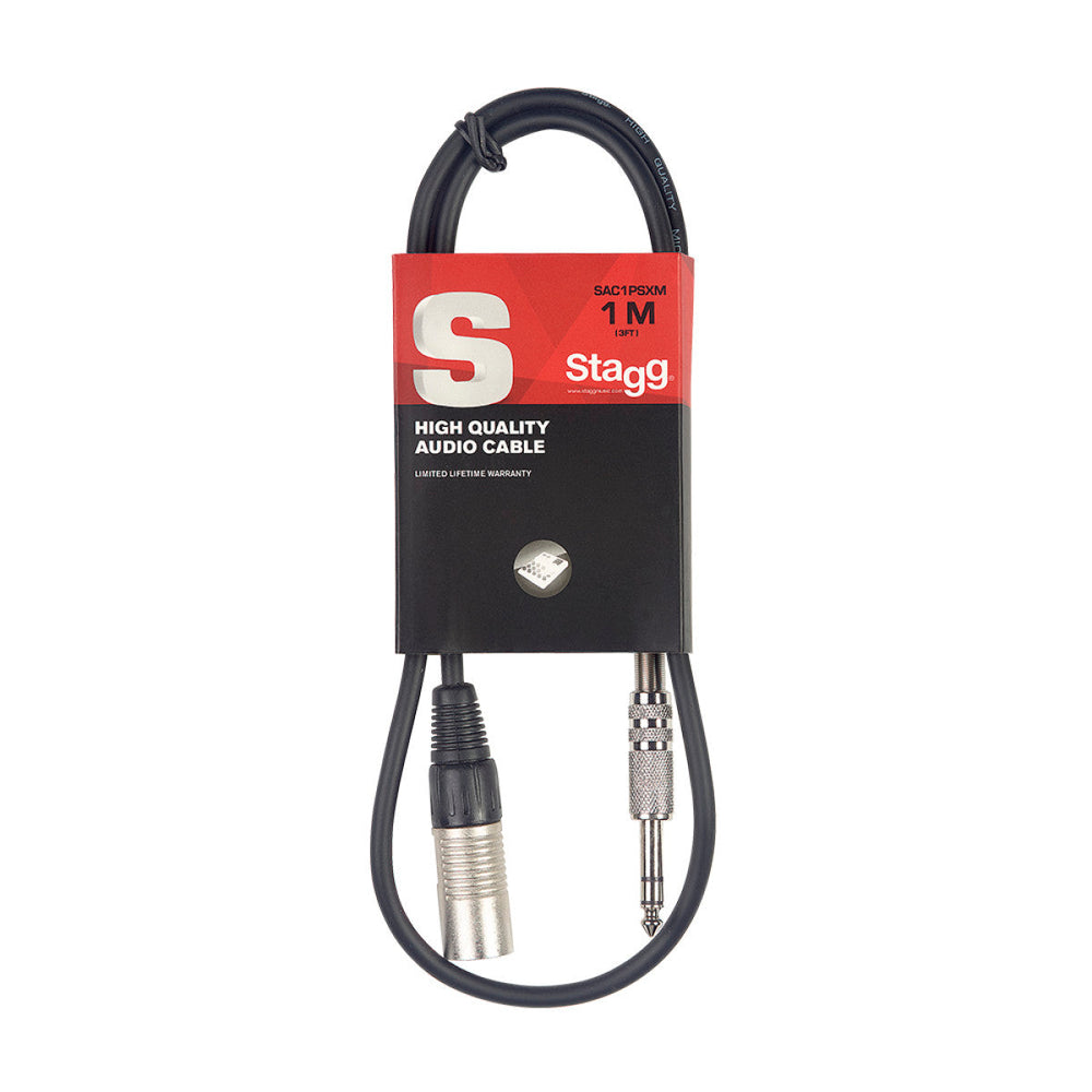 Stagg SAC1PSXM/DL Balanced XLR Male To Jack Cable 1m Music Vault