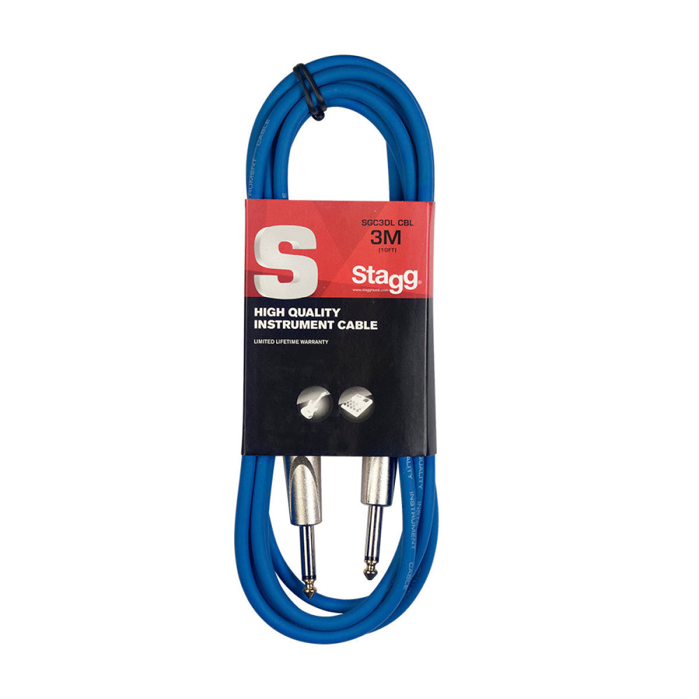 Stagg SGC3DL/CBL Deluxe Instrument Cable Blue 3m / 10ft Music Vault