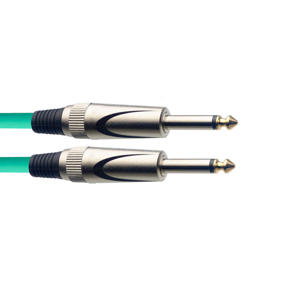 Stagg SGC3DL/CGR Deluxe Instrument Cable Green 3m / 10ft Music Vault