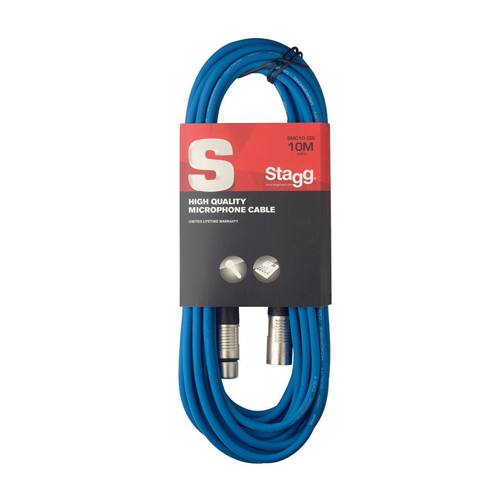 Stagg SMC10/CBL Microphone Cable XLR Blue 10m / 33ft Music Vault