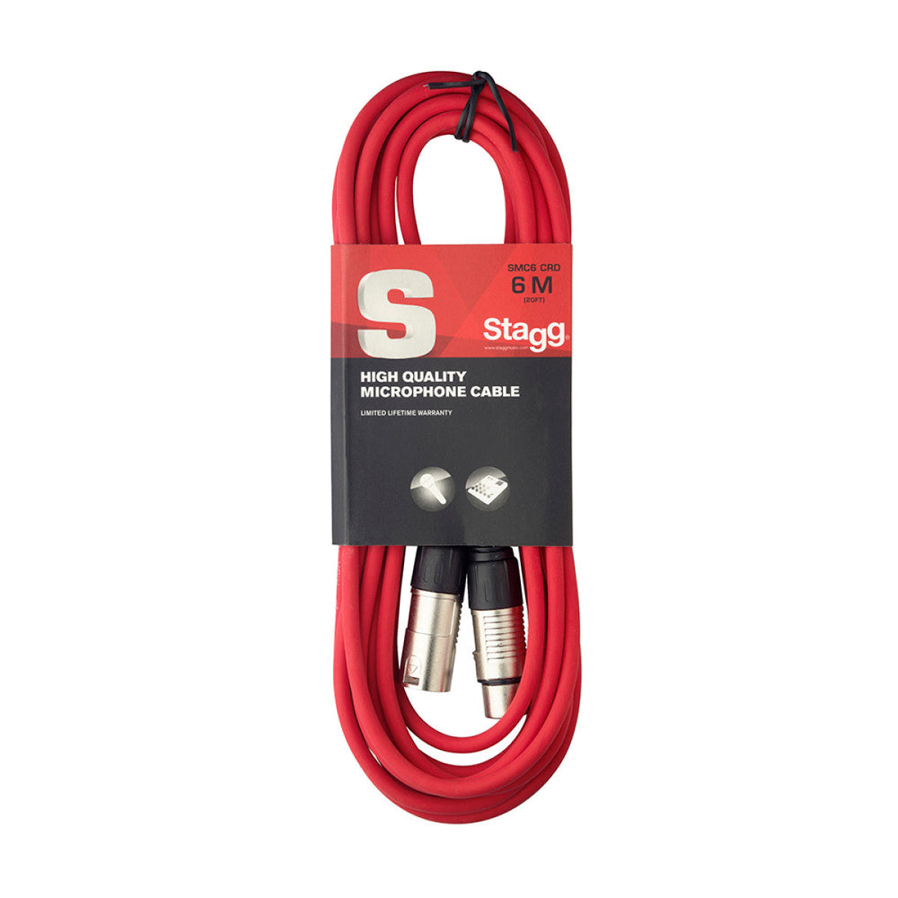 Stagg SMC6/CRD Microphone Cable XLR Red 6m / 20ft Music Vault