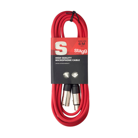 Stagg SMC6/CRD Microphone Cable XLR Red 6m / 20ft Music Vault