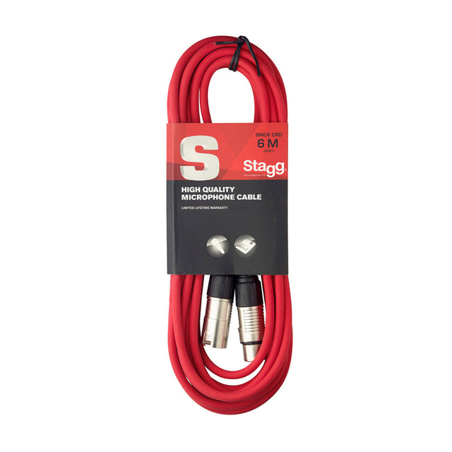 Stagg SMC6/CRD Microphone Cable XLR Red 6m / 20ft Music Vault