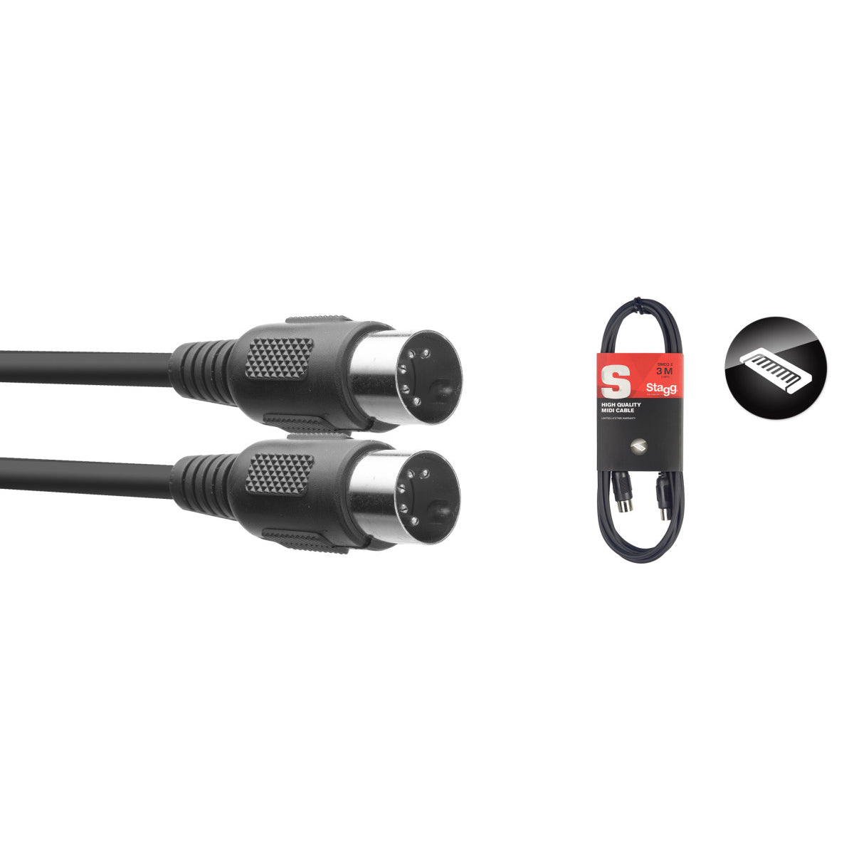 Stagg SMD2 MIDI DIN Cable 2m / 6ft Music Vault