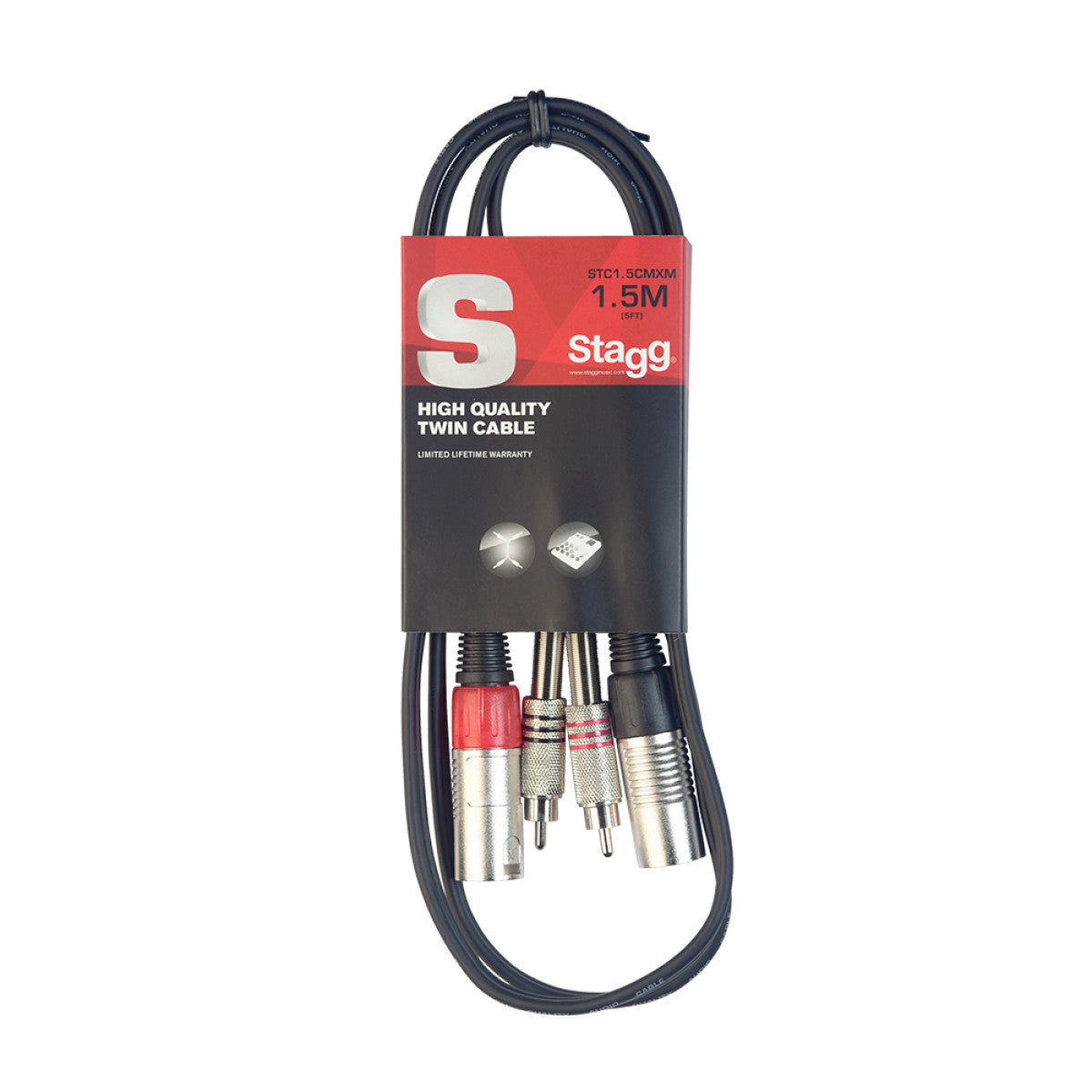 Stagg STC1,5CMXM Stereo Phono/XLR Male 1.5m Music Vault