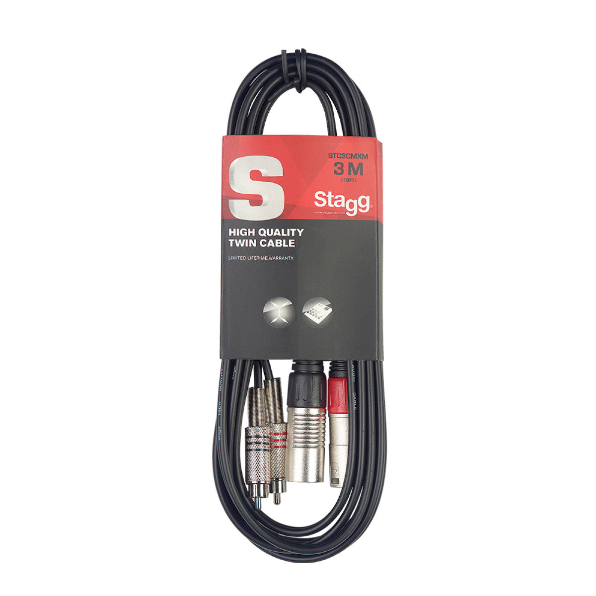 Stagg STC3CMXM Stereo Phono/XLR Male 3m - Music Vault