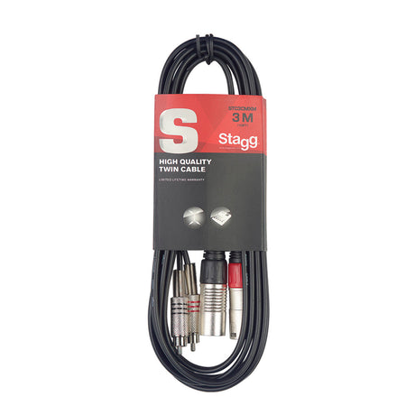 Stagg STC3CMXM Stereo Phono/XLR Male 3m - Music Vault