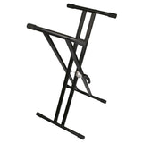 TGI Double Braced Folding Keyboard Stand Black - Music Vault