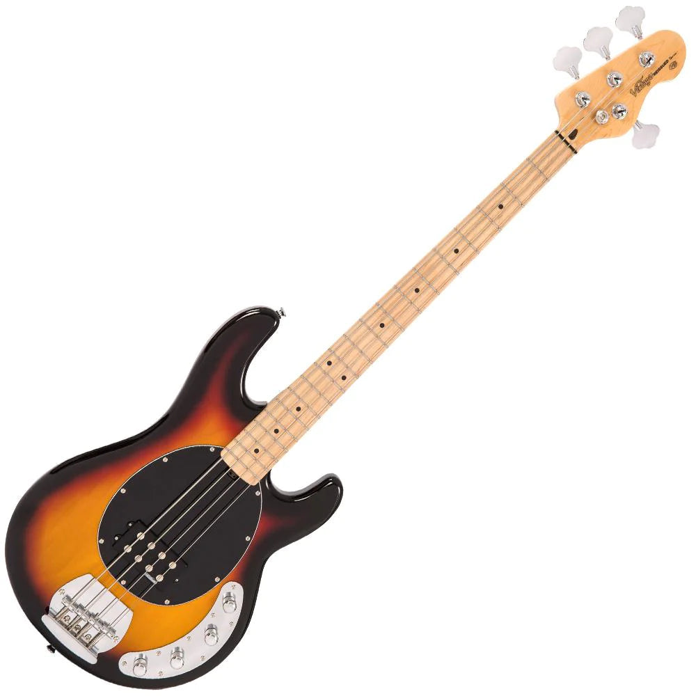 Vintage Reissued Series V964 Active Bass Guitar Sunset Sunburst - Music Vault