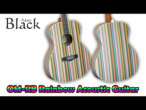 Adam Black OM-RB Rainbow Acoustic Guitar
